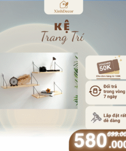 Kệ Trang Trí XinhDecor Treo Tường Gỗ Tự Nhiên – Tiết Kiệm Diện Tích