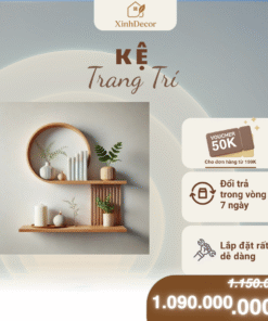 Kê Trang Trí XinhDecor- Kệ Treo Tường Gỗ Vòng Tròn Tự Nhiên